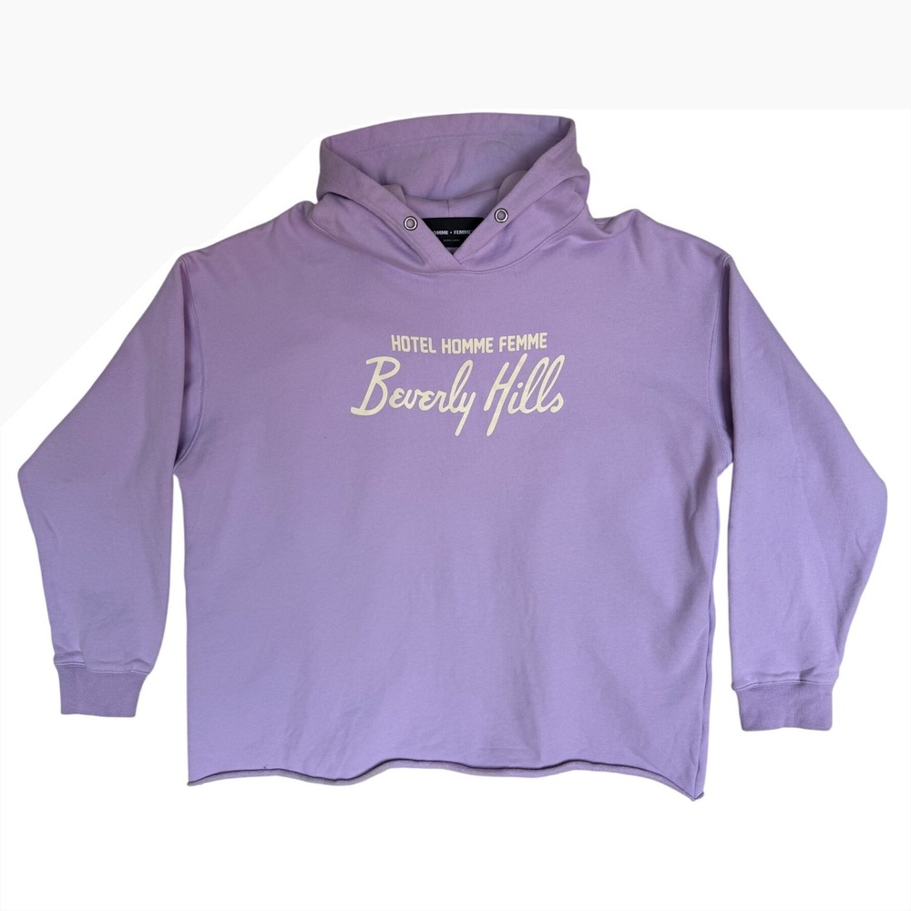 Homme + Femme Beverly Hills Lavender Graphic Hoodie XL 100% Cotton, Size XL